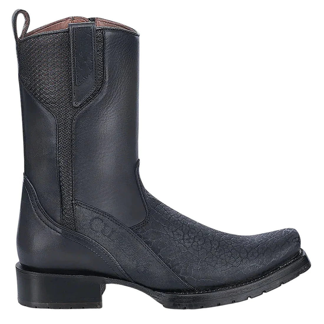 Cuadra Men's Black Suede Bull Neck Narrow Square Toe Western Boots CU856
