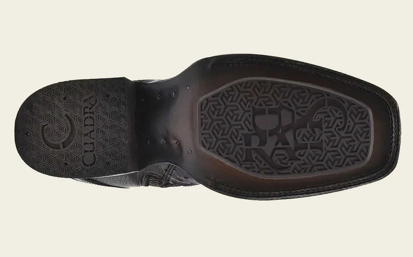 Cuadra CU821 Men's Black Ostrich Zipper & Elastic Square Toe Urban Boots CU821