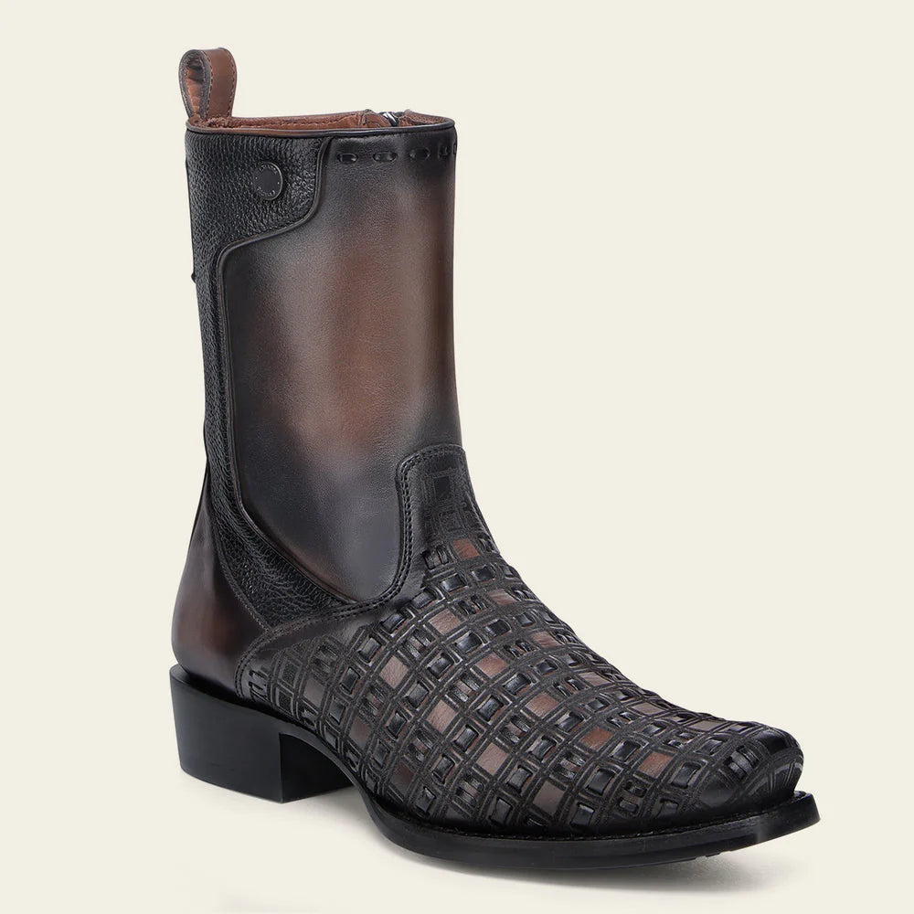 Cuadra Men's CU940 Urban Woven Chocolate Brown & Black Western Boot