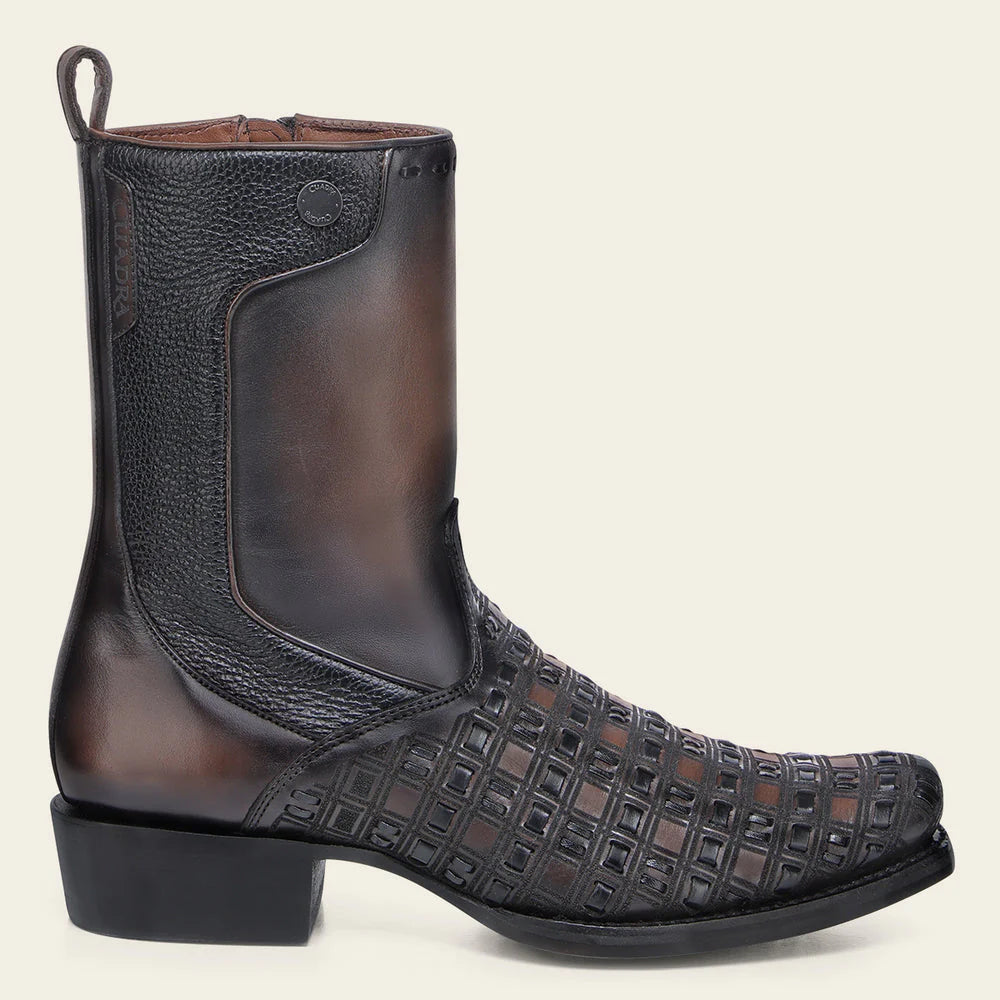 Cuadra Men's CU940 Urban Woven Chocolate Brown & Black Western Boot