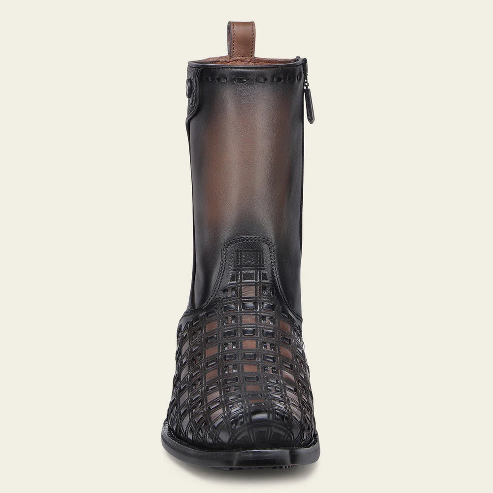 Cuadra Men's CU940 Urban Woven Chocolate Brown & Black Western Boot