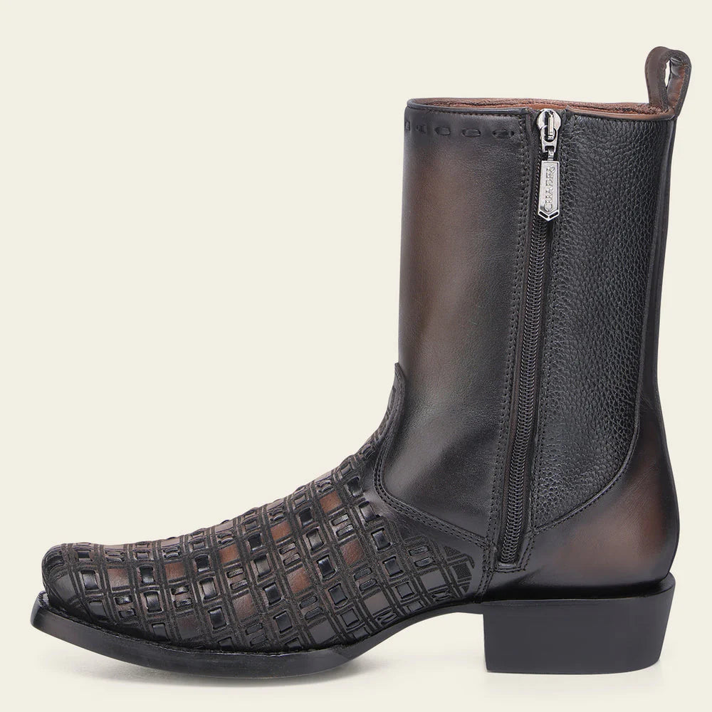 Cuadra Men's CU940 Urban Woven Chocolate Brown & Black Western Boot