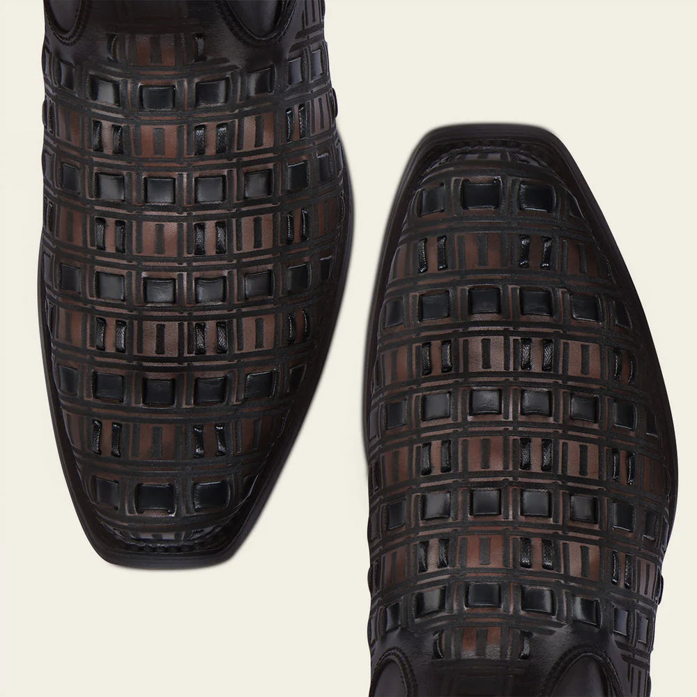 Cuadra Men's CU940 Urban Woven Chocolate Brown & Black Western Boot
