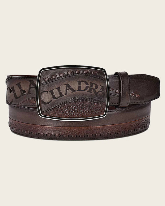 Cuadra Men's Western Black Belt Hand-Painted in Bovine Leather BC246