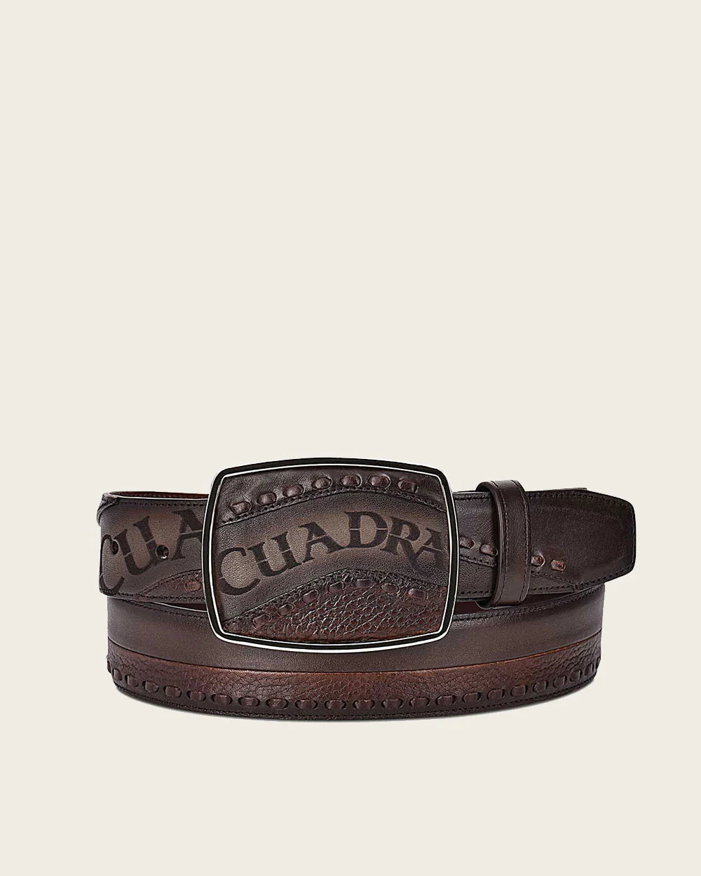 Cuadra Men's Western Black Belt Hand-Painted in Bovine Leather BC246