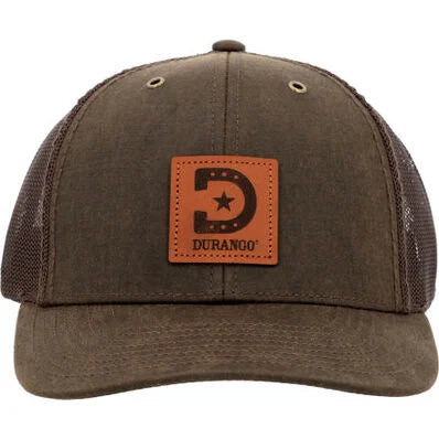 Durango Brown Leather Patch Cap – Classic Style & Comfort