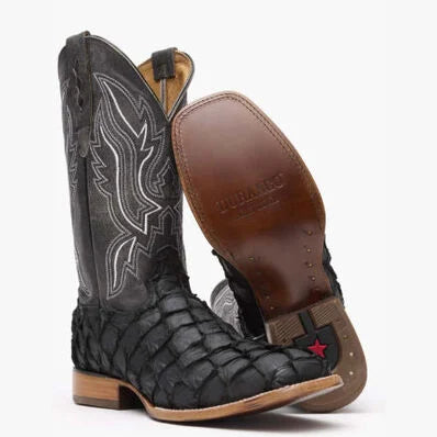 DDB0381 DURANGO MN WSTRN PIRARUCU BOOTS-BLACK MATTE