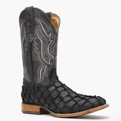 DDB0381 DURANGO MN WSTRN PIRARUCU BOOTS-BLACK MATTE