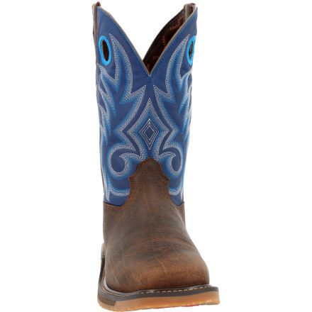 DURANGO WORK Men's 11" Workhorse™ Soft Toe Western Work Boot Worn Saddle/Denim Blue - DDB0400