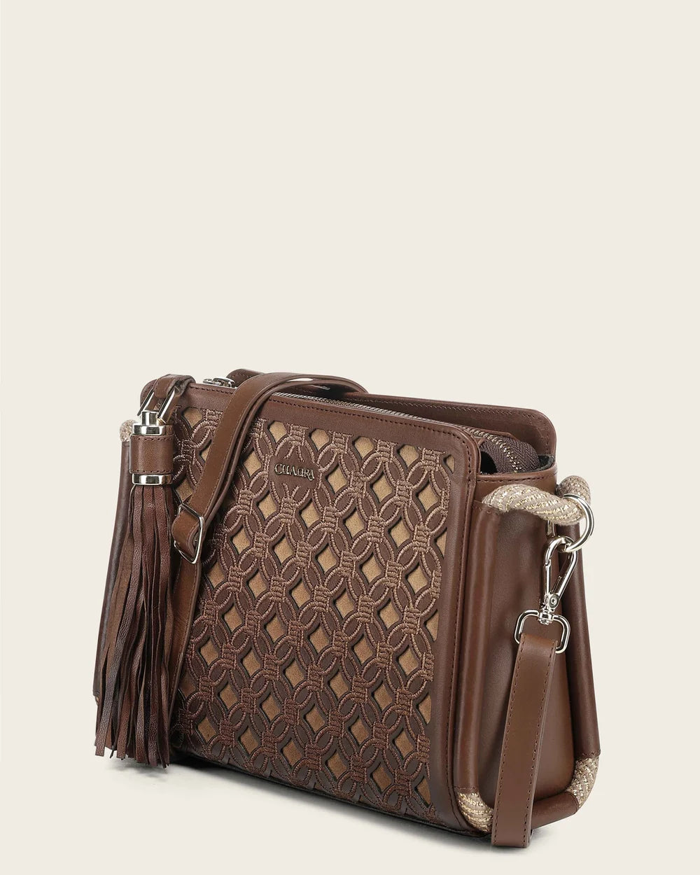 DU817 Cuadra Women's Honey Genuine Bovine Leather Crossbody Bag