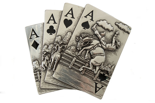 Blazin Roxx Silver Playing Cards Buckle 37946