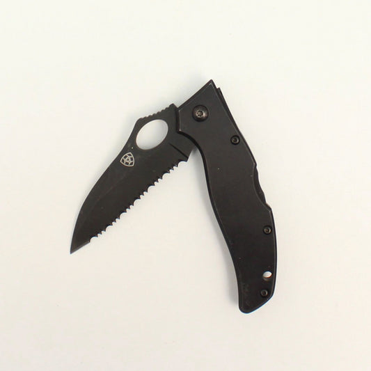 Ariat Serrated Black Folding Knife A710010101-M