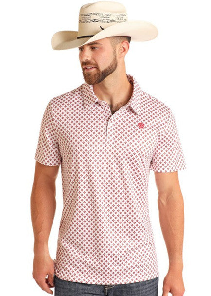 Rock & Roll Men's Denim Polo White BM51T06003
