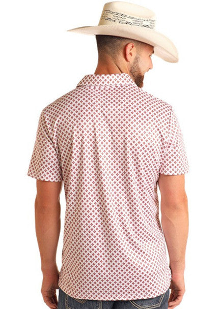 Rock & Roll Men's Denim Polo White BM51T06003