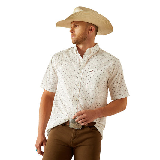 ARIAT GRANT CLASSIC FIT WHITE PRINT - MENS SHIRT 10054680