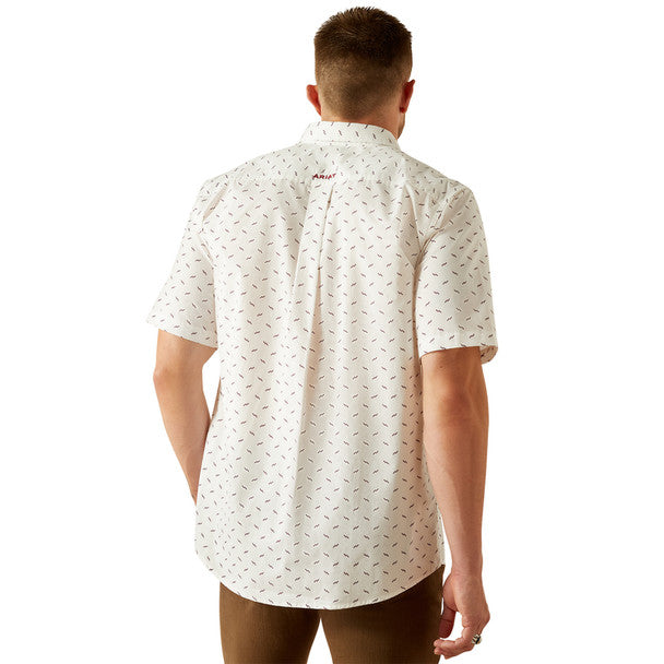 ARIAT GRANT CLASSIC FIT WHITE PRINT - MENS SHIRT 10054680