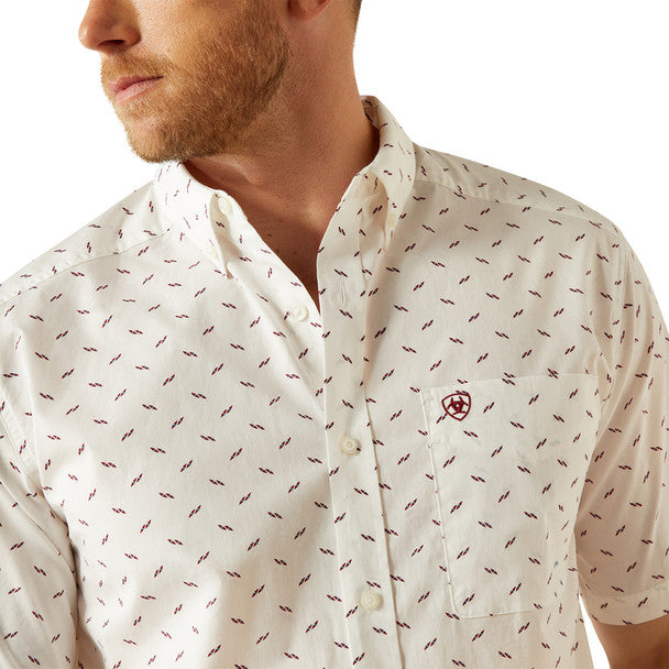 ARIAT GRANT CLASSIC FIT WHITE PRINT - MENS SHIRT 10054680