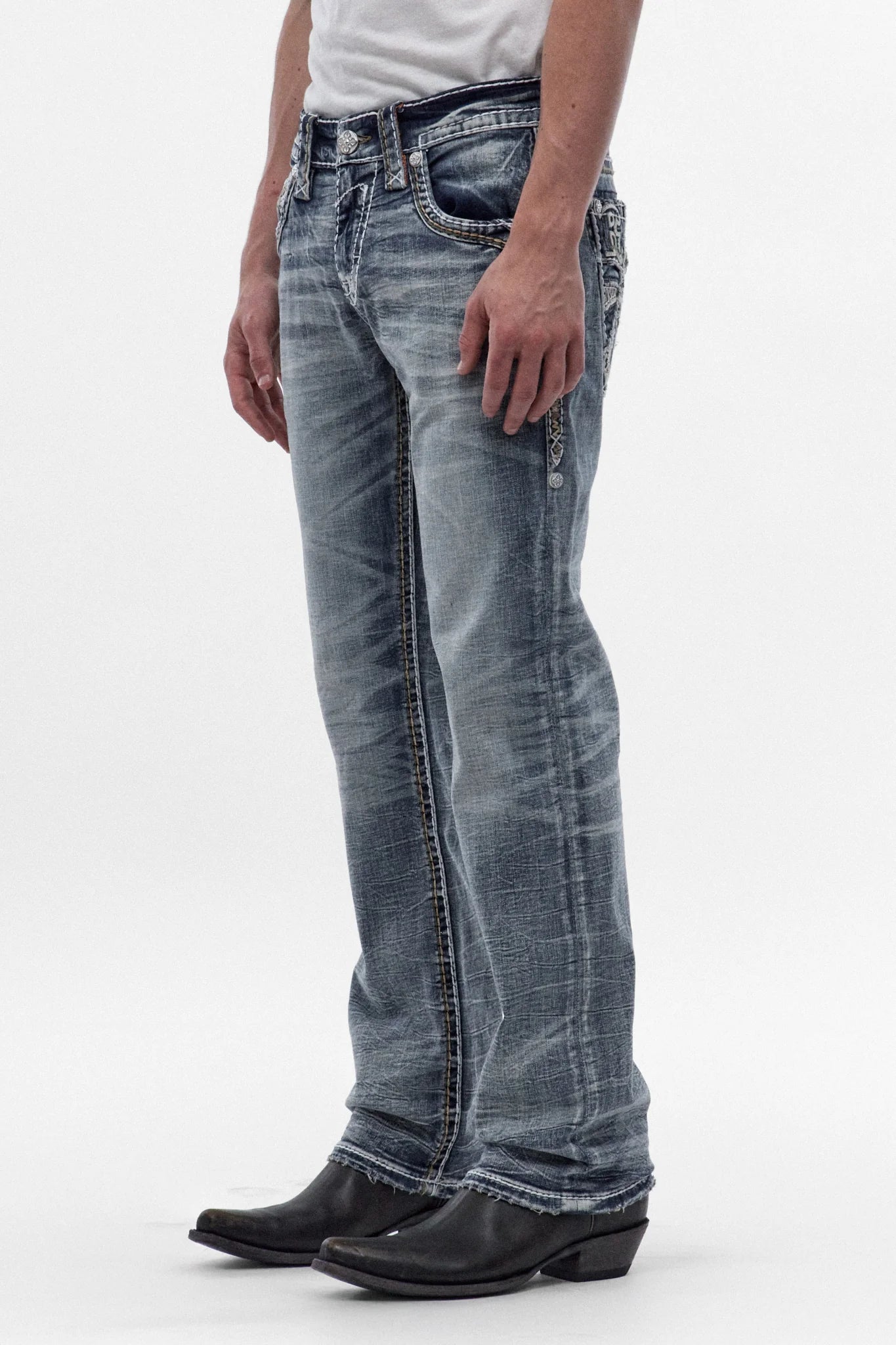 Rock Revival Men's Boot Cut Hart Light Blue