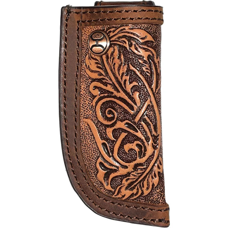 Hooey Phoenix Hand Tooled Knife Sheath Brown/Tan HKS018-BRTN