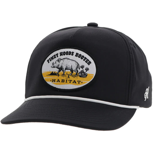 6023T-BK Habitat Black 5-Panel Trucker with Multi Color Oval Patch