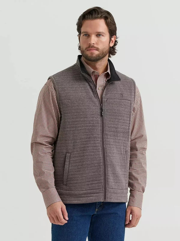 Wrangler Men's George Strait Knit Zip Vest Brown 112381931