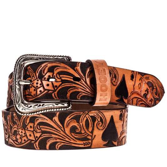 Hooey "Gambler" Brown/Black Filigree Belt HMBLT068