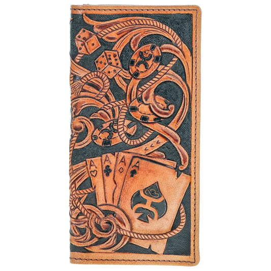 Hooey Gambler Tan Playing Card Embossed Rodeo Wallet HW038-TNBR