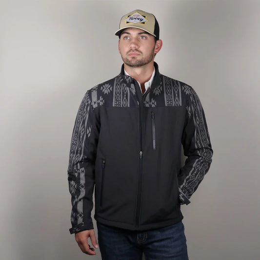 Hooey Jackson Softshell Jacket Black/Aztec HJ2669BKAZ