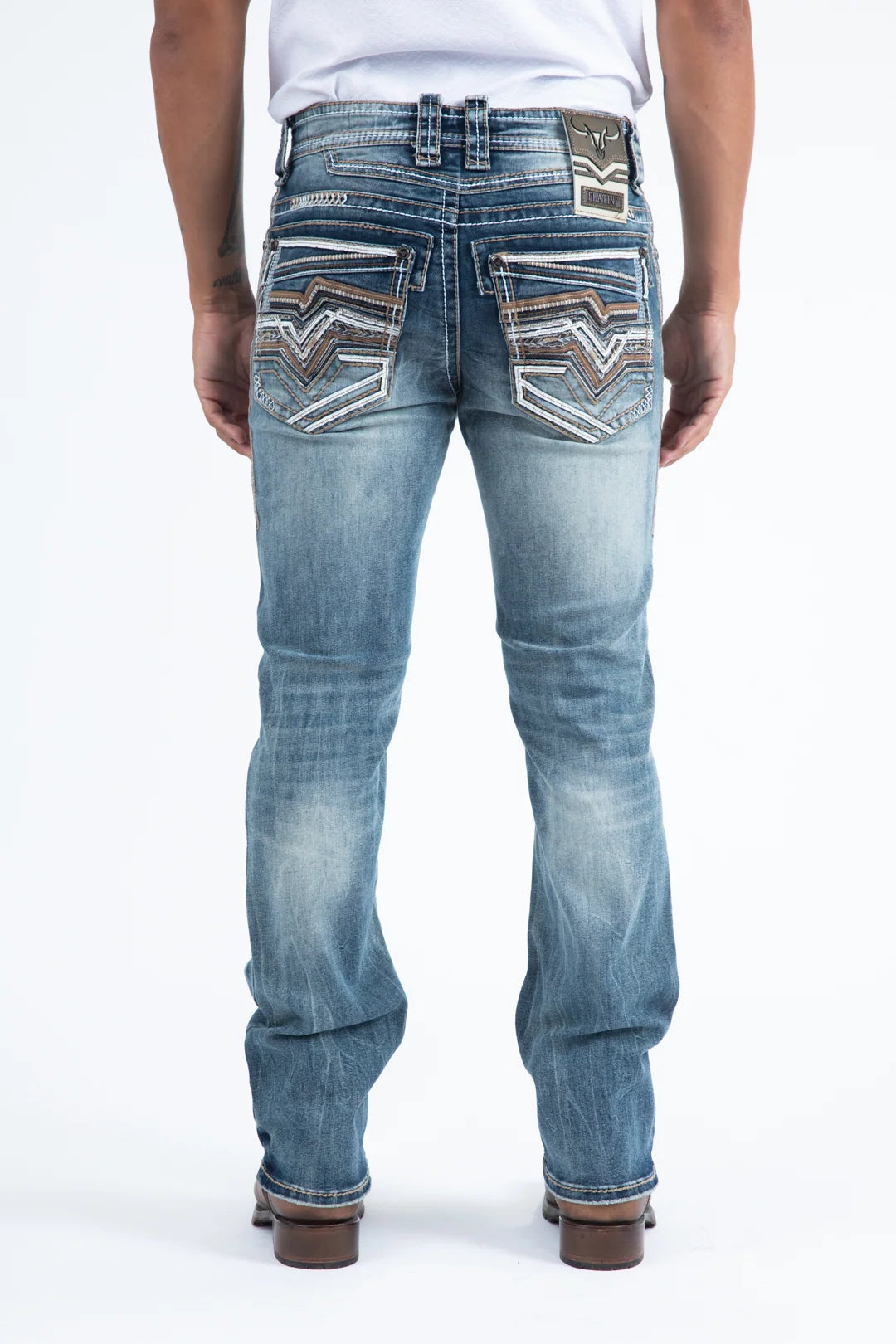 Platini Mens Holt Corded Chevron Bootcut Jean PHD11105