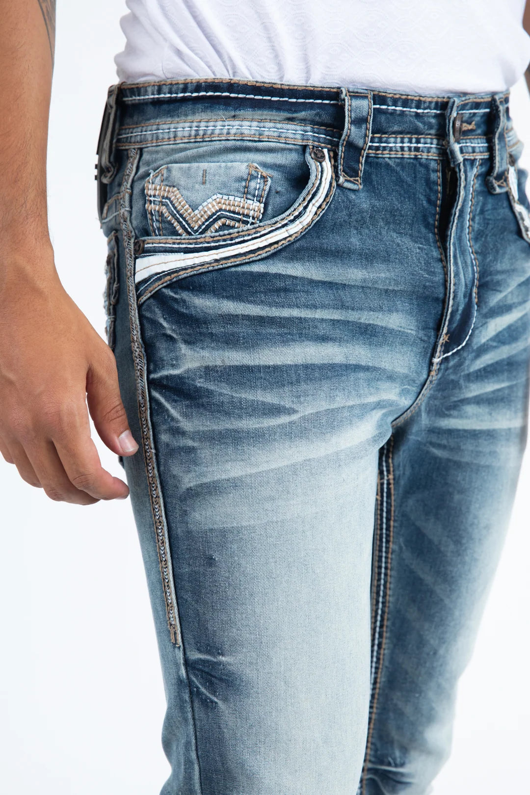 Platini Mens Holt Corded Chevron Bootcut Jean PHD11105