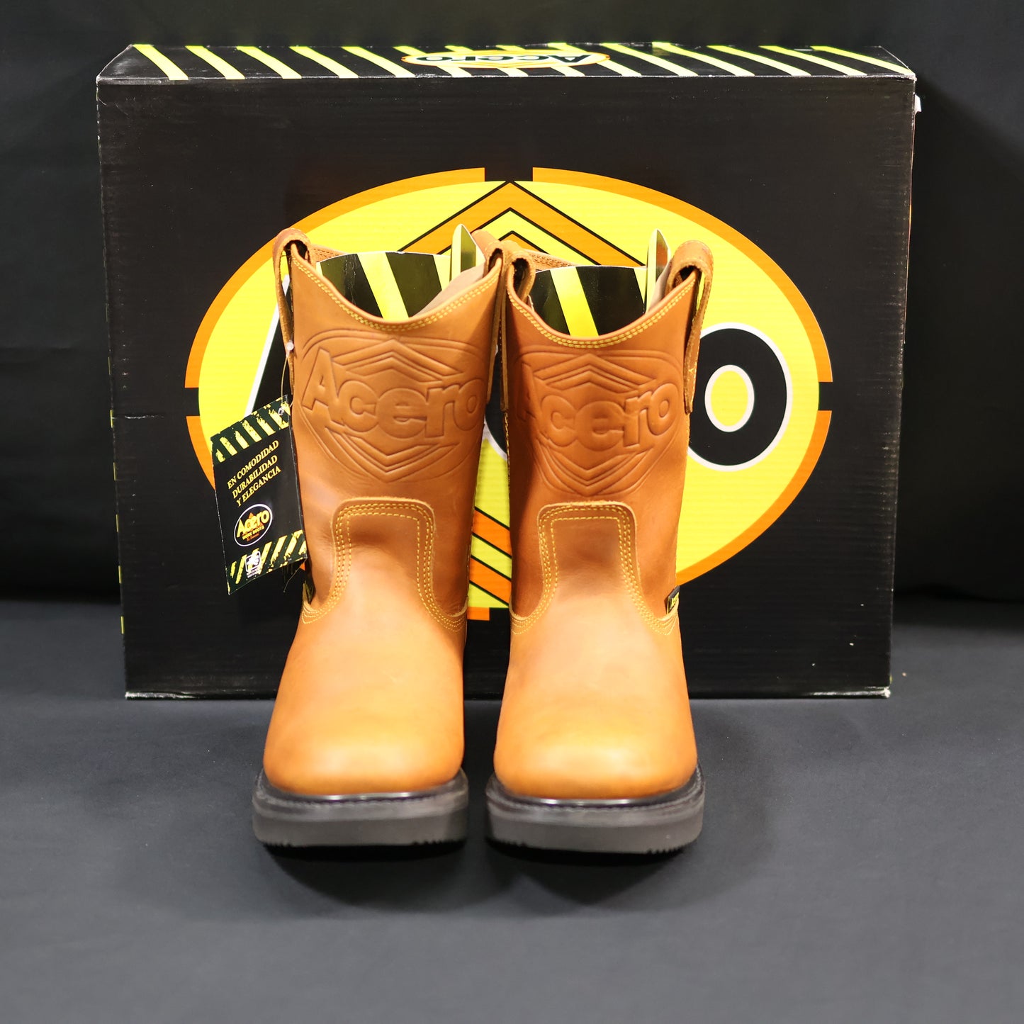 ACERO WORK BOOTS Orange Honey Whit Black Striped Sole AWB1301