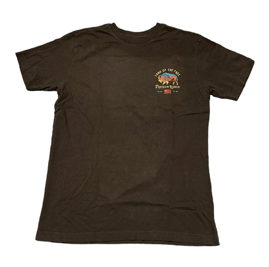 Freedom Ranch Men's Lost Bison Chocolate Short Sleeve T Shirt Tee FR193