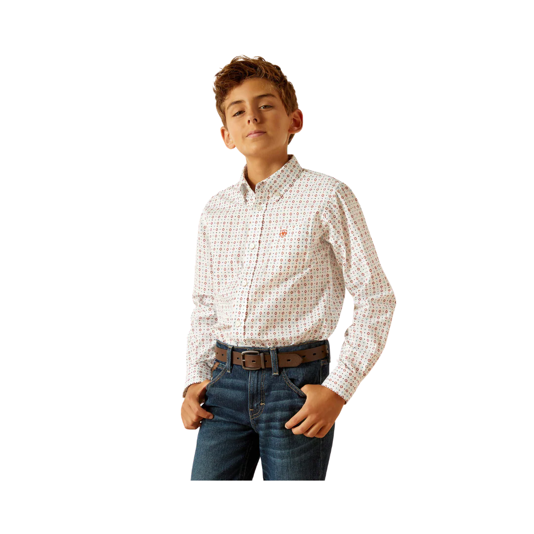 Ariat Kid's Kade Classic Fit White Shirt 10048661