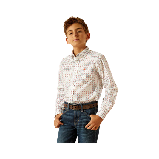 Ariat Kid's Kade Classic Fit White Shirt 10048661
