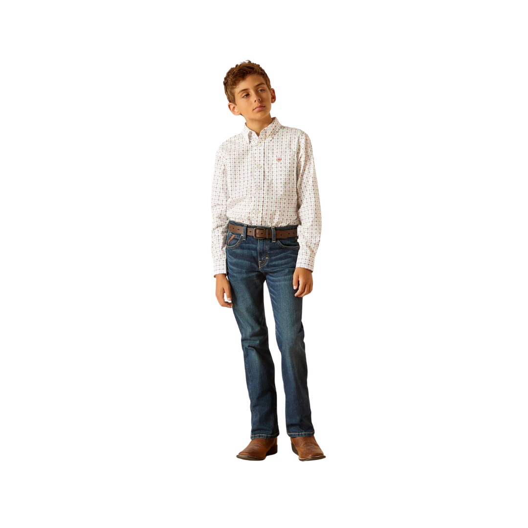 Ariat Kid's Kade Classic Fit White Shirt 10048661