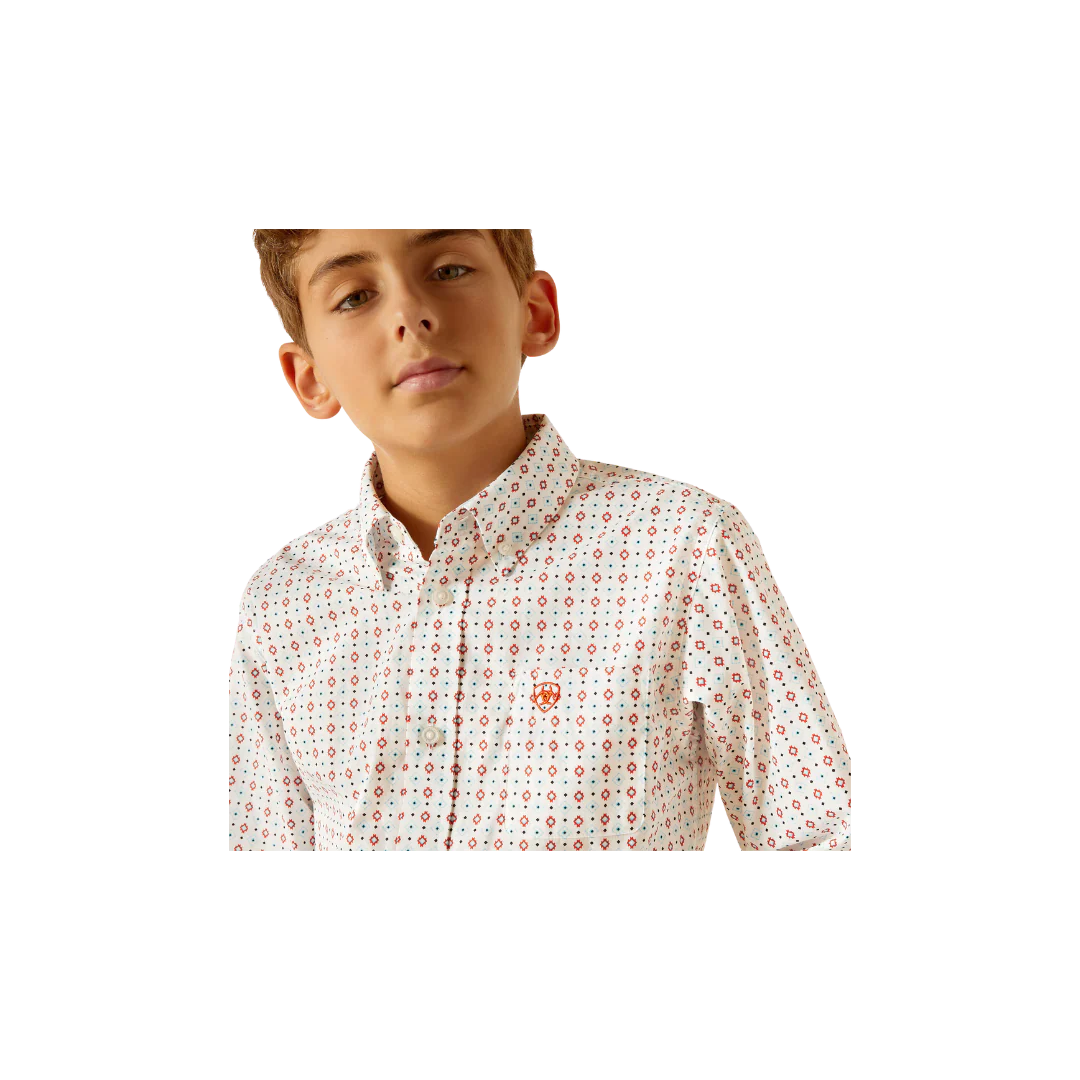 Ariat Kid's Kade Classic Fit White Shirt 10048661