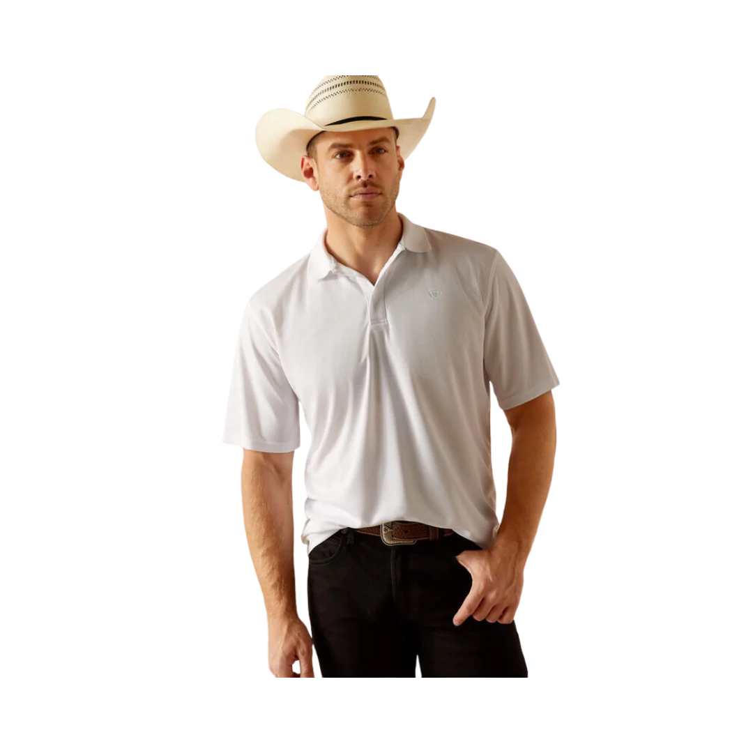 Ariat Mens Tek SS Polo White 10048833