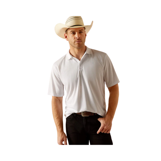 Ariat Mens Tek SS Polo White 10048833