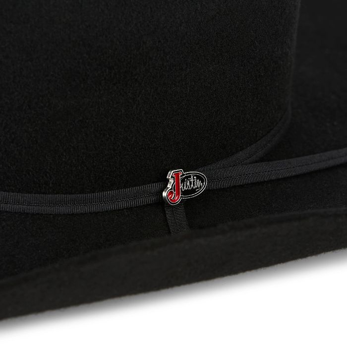 Justin 2X Roper Black Flet Hat