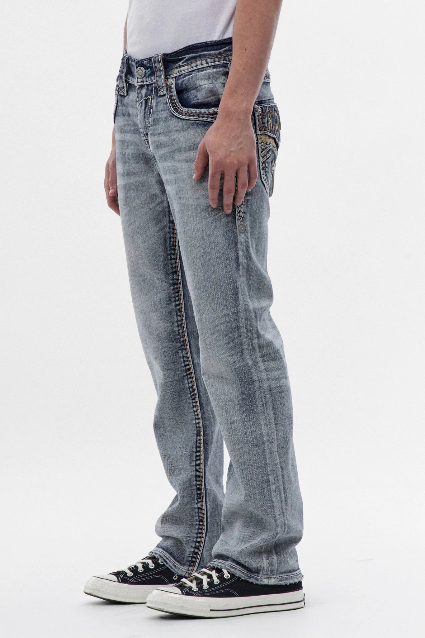 Rock Revival Men's Stright Cut Judd Light Blue