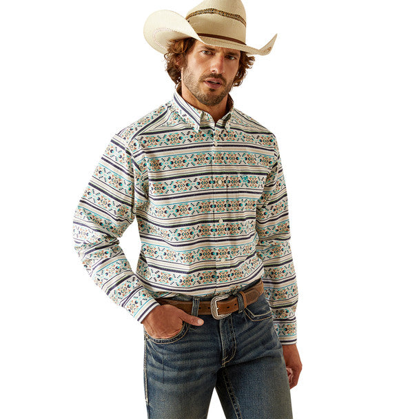 ARIAT JUDGE CLASSIC FIT TEAL PRINT MEN'S SHIRT 10054694