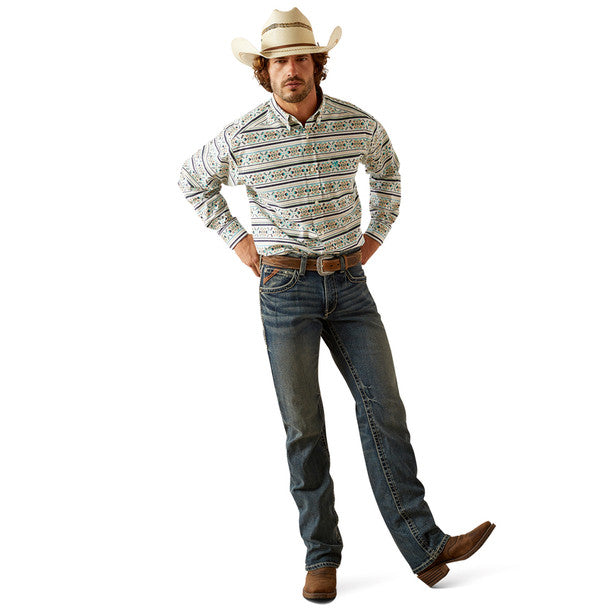 ARIAT JUDGE CLASSIC FIT TEAL PRINT MEN'S SHIRT 10054694