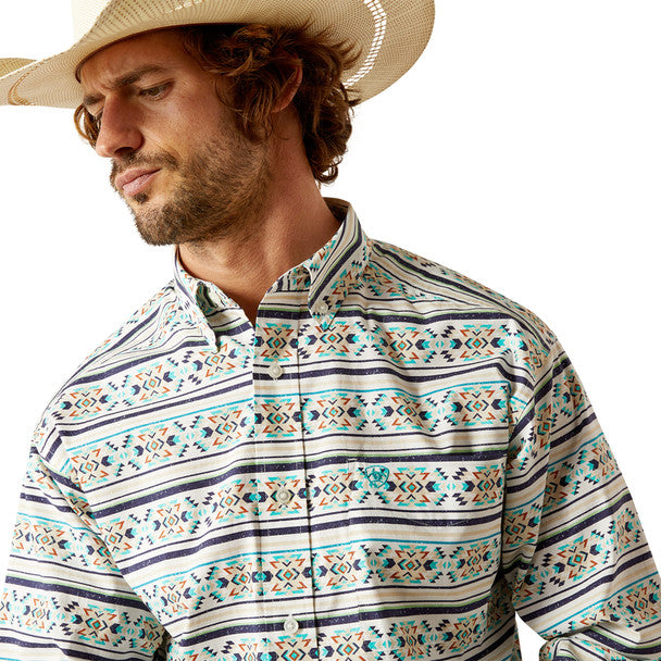 ARIAT JUDGE CLASSIC FIT TEAL PRINT MEN'S SHIRT 10054694