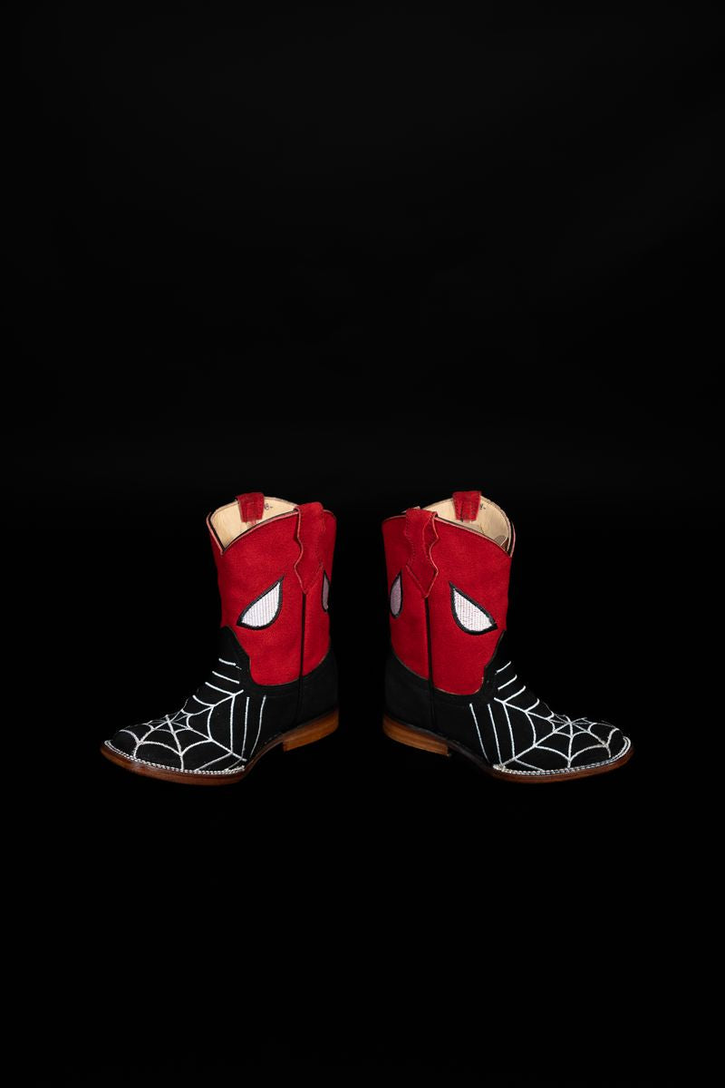 Kids’ Black Suede Spider Web Western Boots 4210252804