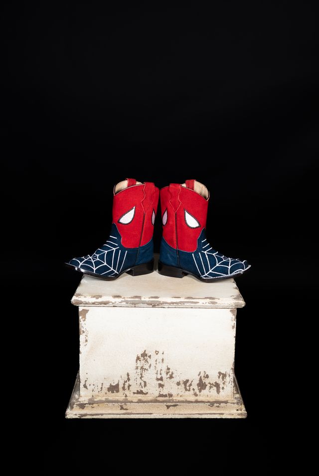 Kids’ Blue Suede Spider Web Western Boots 4210252705