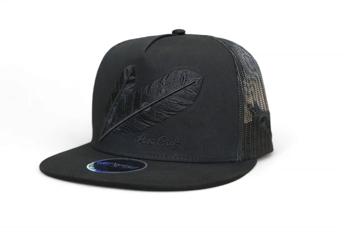 Lost Calf Blackout Tribe Flat Bill Trucker Hat