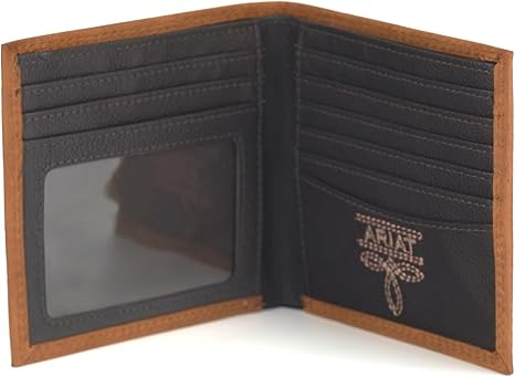 Men's Embossed Logo Bifold Wallet in Brown A3548244