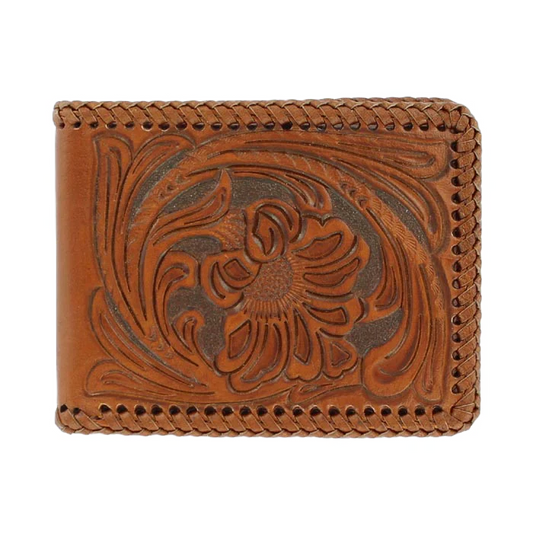 Nocona Men's Western Laced Brown Leather Bi-Fold Wallet N5421008