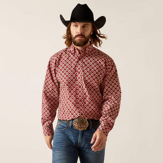 Ariat Mens Nevil LS Shrt Tibetan Red 10047383