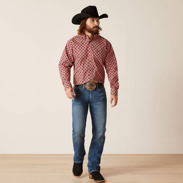 Ariat Mens Nevil LS Shrt Tibetan Red 10047383